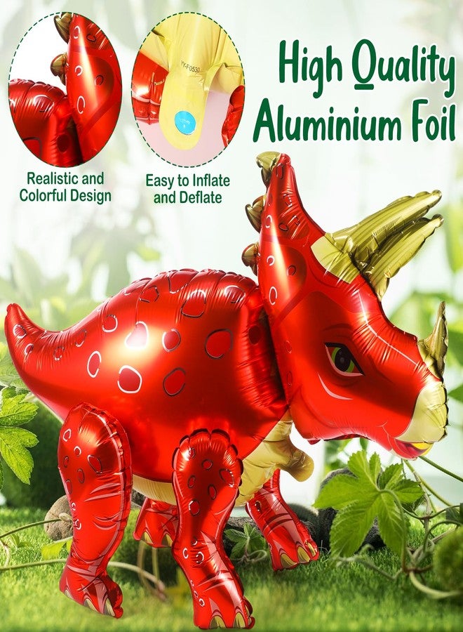 Motionchic 10 Pack Large Dinosaur Balloons for Birthday Party Decor 22-35 in Foil Giant 3D Self Standing Inflatable Blow up Dinosaur Balloons for Dino Jungle Theme Baby Shower Party Supplies - Image 4